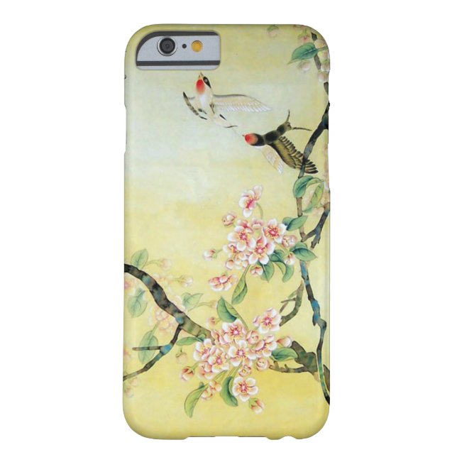 Funda De Case-Mate Para iPhone Ilustraciones chinas hermosas del pájaro y de la (Reverso)