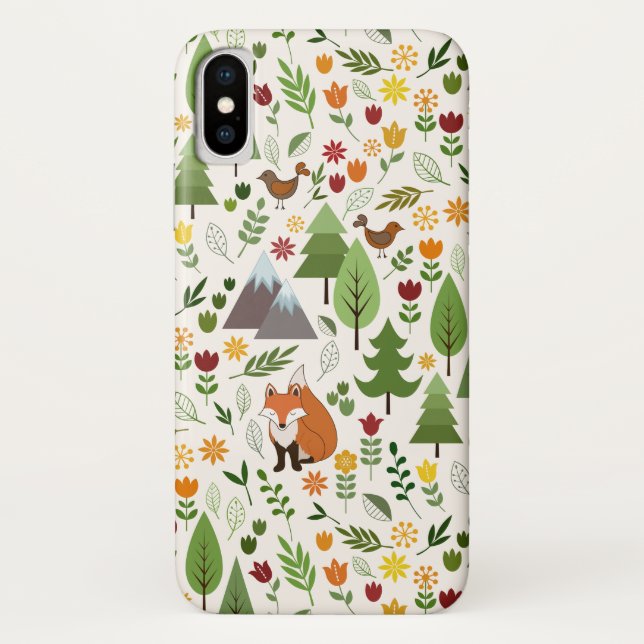 Funda De Case-Mate Para iPhone Ilustraciones de estilo escandinavo sobre el patró (Reverso)