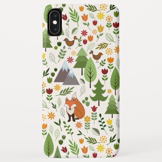 Funda De Case-Mate Para iPhone Ilustraciones de estilo escandinavo sobre el patró (Reverso)