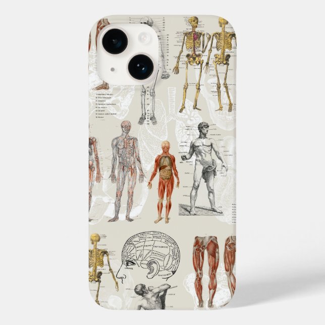 Funda De Case-Mate Para iPhone Ilustraciones de la biología de la anatomía veneci (Reverso )