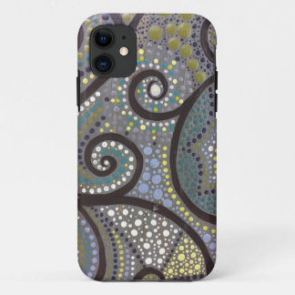 Funda Para iPhone 11 Ilustraciones de madera del gris de Boho del árbol