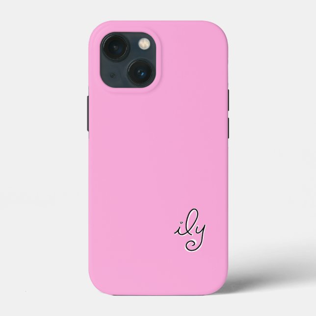 Funda De Case-Mate Para iPhone ILY - Te amo - Rosa liso - personalizar - (Reverso )