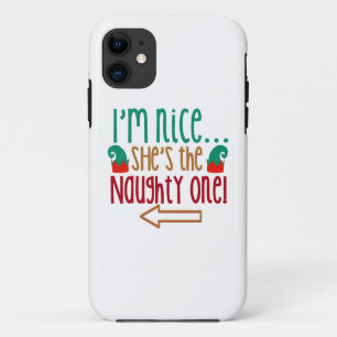 Funda Para iPhone 11 Im Nice Shes Naughty Elf Gorra
