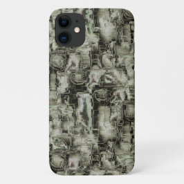 Funda Para iPhone 11 Imagen abstracta de mosaico tallado en tonos grise
