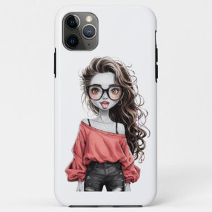 Funda Para iPhone 11 Pro Max imagen chica con iPhone rosa