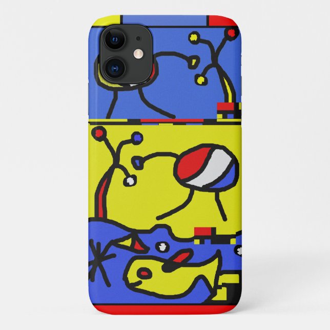 Funda De Case-Mate Para iPhone Imagen con arte moderno de pescado (Reverso)
