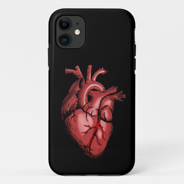 Funda De Case-Mate Para iPhone Imagen de corazón anatómico realista (Reverso)