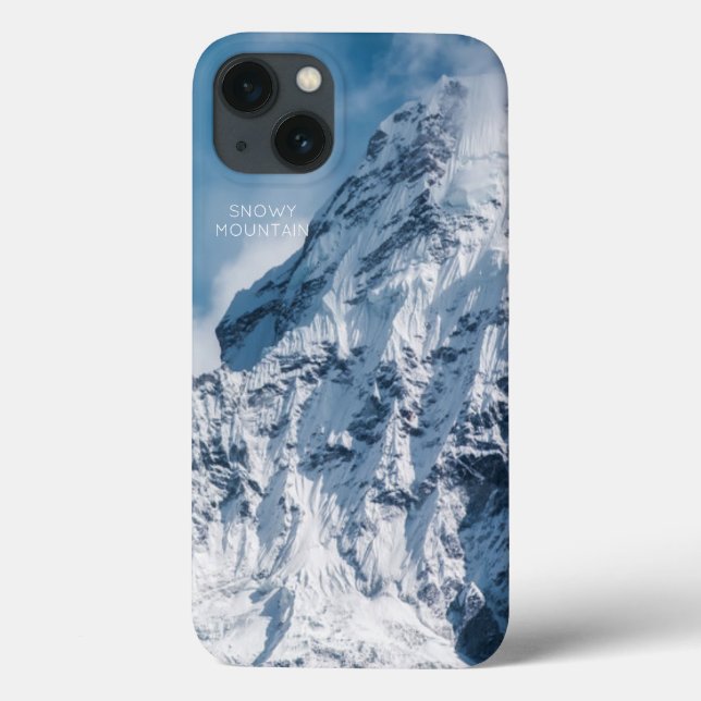 Funda De Case-Mate Para iPhone Imagen de montaña nevada con texto moderno (Reverso)