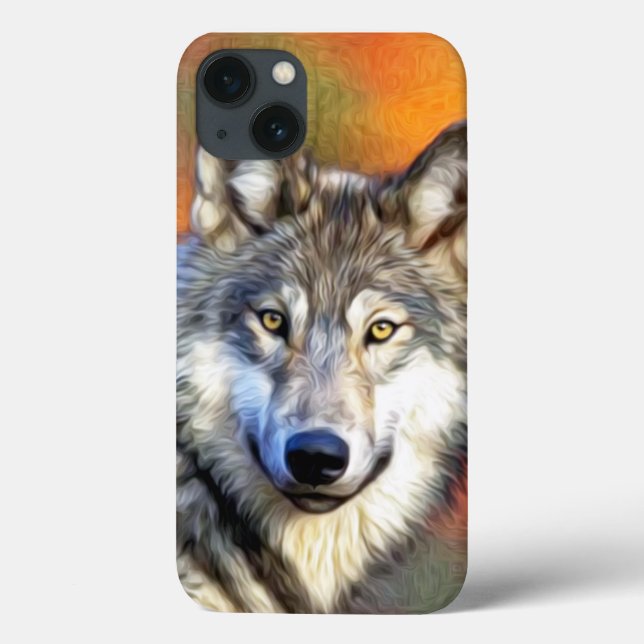Funda De Case-Mate Para iPhone Imagen de pintura de Wolf Art (Reverso)