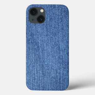 Funda Para iPhone 13 Imagen de textura de mezclilla blanca azul