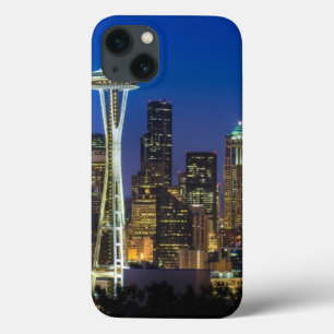 Funda Para iPhone 13 Imagen del Skyline Seattle en horas de la mañana.