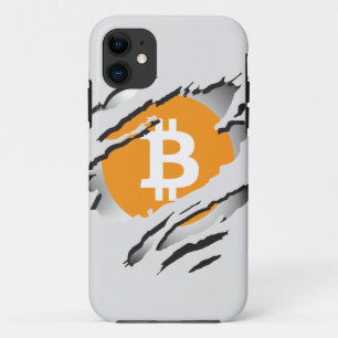 Funda Para iPhone 11 Imagen desgarrada por Bitcoin con logotipo revelar