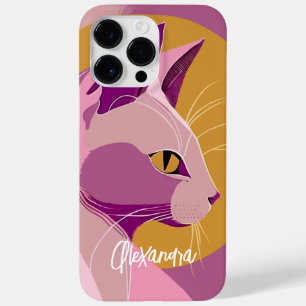Funda Para iPhone 14 Pro Max De Case-Mate Imagen elegante de gato morado
