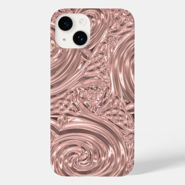 Funda De Case-Mate Para iPhone Imagen metálica rosa elegante novedosa de arte vic (Reverso )