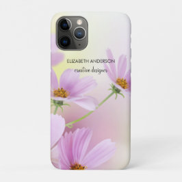 Funda Para iPhone 11 Pro Imagen personalizada y acuarela de flor rosa