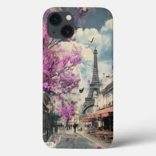 Funda Para iPhone 13 Imagen romántica de PAris con la torre Eiffel