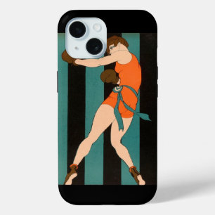 Funda Para iPhone 15 Imaginería de boxeo femenina audaz en el futuro