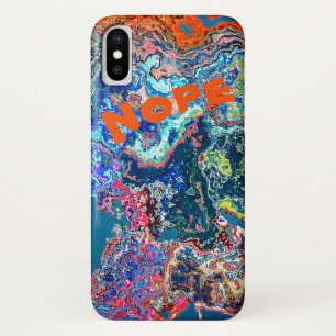 Funda Para iPhone X Imitación de Piedra Alien Agate y tu palabra
