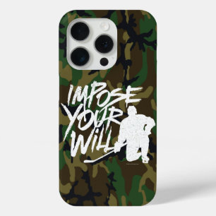Funda Para iPhone 15 Pro Imponer su voluntad (hockey)