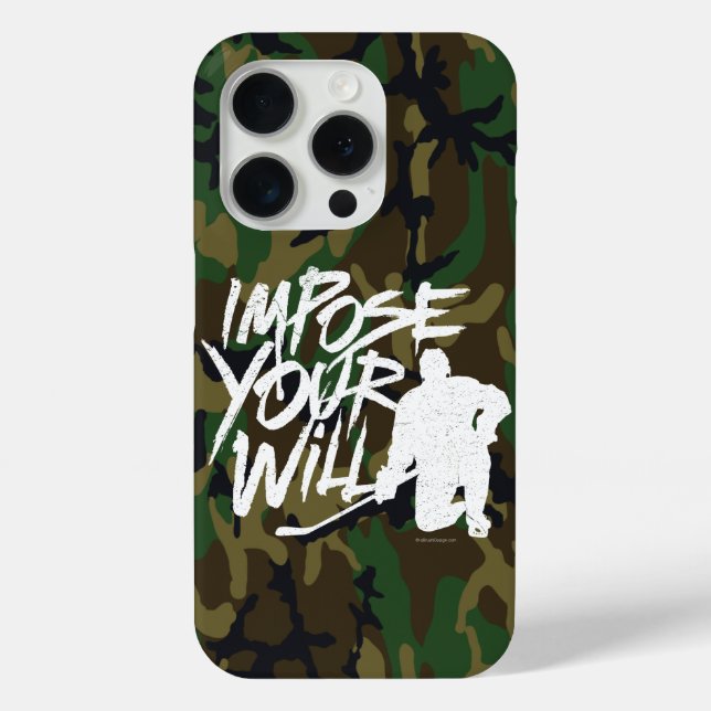 Funda De Case-Mate Para iPhone Imponer su voluntad (hockey) (Reverso )