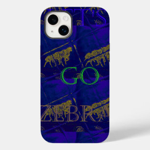 Funda Para iPhone 14 Plus De Case-Mate Impresión abstracta azul francés "Let's Go Zebra"