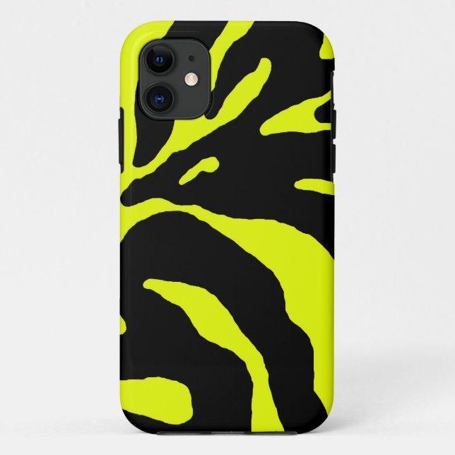 Funda De Case-Mate Para iPhone Impresión animal de banda de cebra amarilla (Reverso)