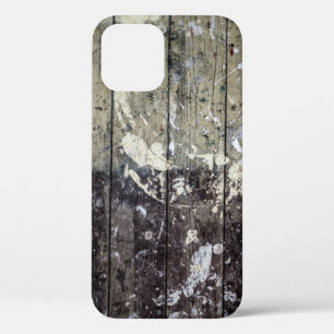 Funda Para iPhone 12 Impresión blanca sobre madera marrón