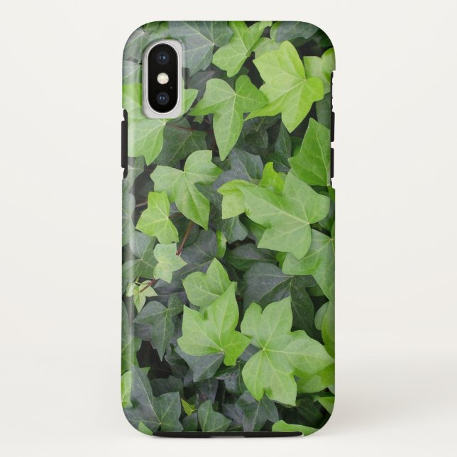 Funda De Case-Mate Para iPhone Impresión botánica de marfil verde (Reverso)