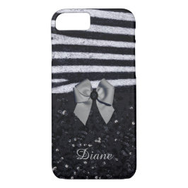 Funda Para iPhone 8/7 Impresión cebra y Purpurinas