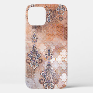 Funda Para iPhone 12 Impresión clásica vintage con patchwork, paisley