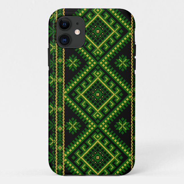 Funda De Case-Mate Para iPhone impresión cruzada ucraniana de la puntada del caso (Reverso)