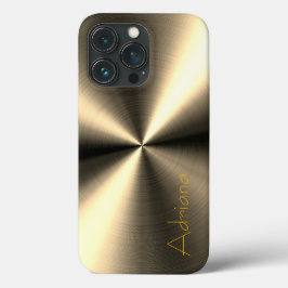 Funda Para iPhone 13 Pro Impresión de acero de oro inoxidable plateado