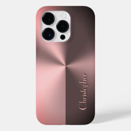Funda Para iPhone 14 Pro De Case-Mate Impresión de acero inoxidable de bronce titanio
