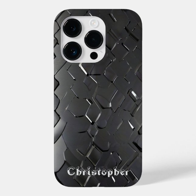 Funda De Case-Mate Para iPhone Impresión de acero inoxidable de plata de titanio (Reverso )