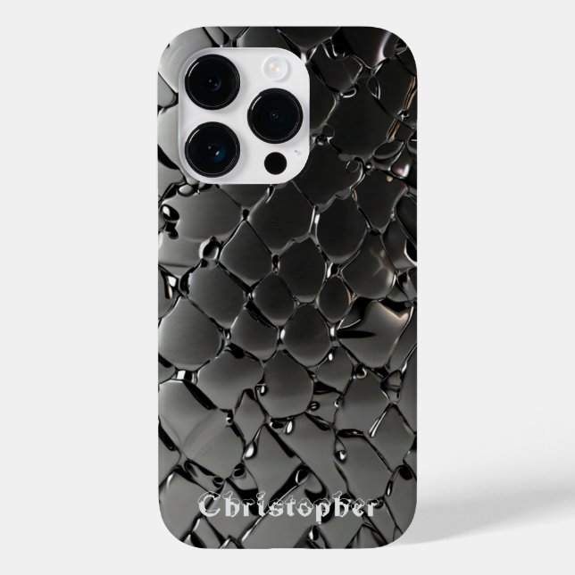 Funda De Case-Mate Para iPhone Impresión de acero inoxidable de plata de titanio (Reverso )