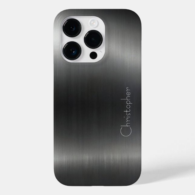 Funda De Case-Mate Para iPhone Impresión de acero inoxidable de plata de titanio (Reverso )