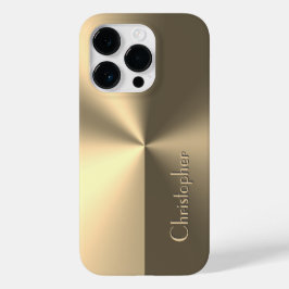 Funda Para iPhone 14 Pro De Case-Mate Impresión de acero inoxidable en oro de titanio