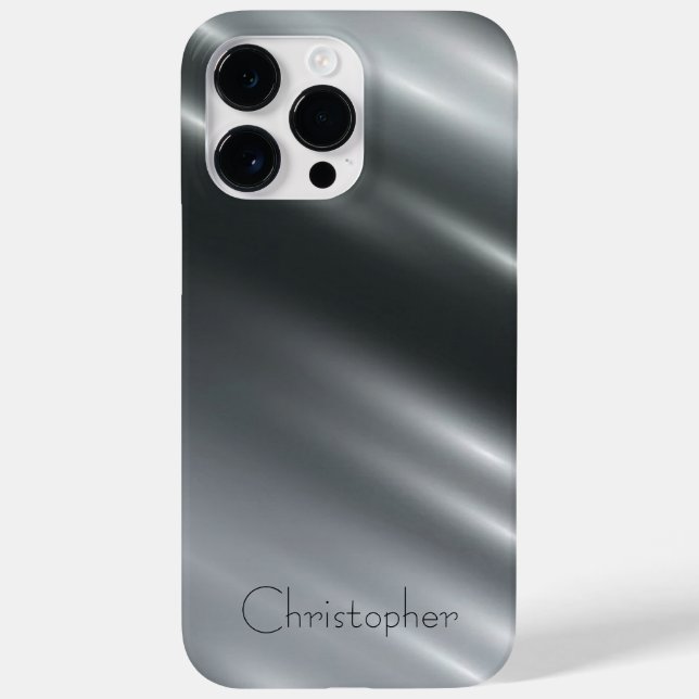 Funda De Case-Mate Para iPhone Impresión de acero inoxidable titanio plateado (Reverso)