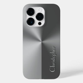 Funda Para iPhone 14 Pro De Case-Mate Impresión de acero inoxidable titanio plateado