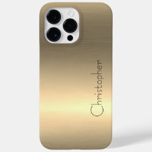 Funda Para iPhone 14 Pro Max De Case-Mate Impresión de acero inoxidable Titanium Gold