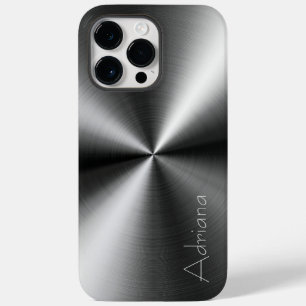 Funda Para iPhone 14 Pro Max De Case-Mate Impresión de acero platino inoxidable plateado