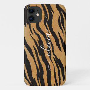 Funda Para iPhone 11 Impresión de Animal, Nombre Personalizado de Tigre