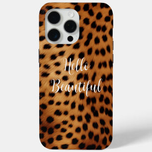 Funda Para iPhone 15 Pro Max Impresión de animales con queso marrón y negro