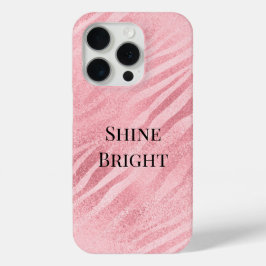 Funda Para iPhone 15 Pro Impresión de animales de cebra rosa de moda