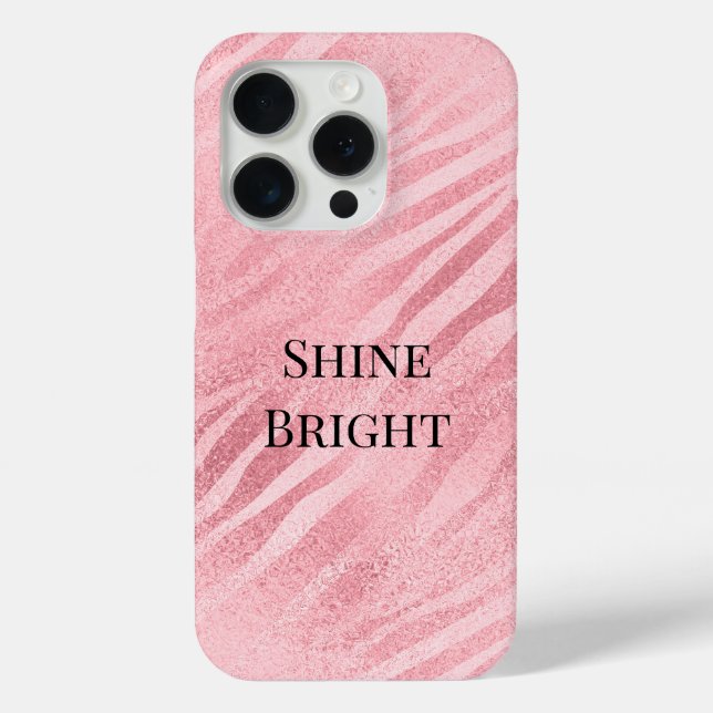 Funda De Case-Mate Para iPhone Impresión de animales de cebra rosa de moda (Reverso )