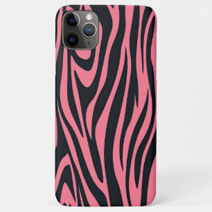 Funda Para iPhone 11 Pro Max Impresión de animales de cebra rosa y negro