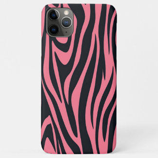 Funda Para iPhone 11 Pro Max Impresión de animales de cebra rosa y negro
