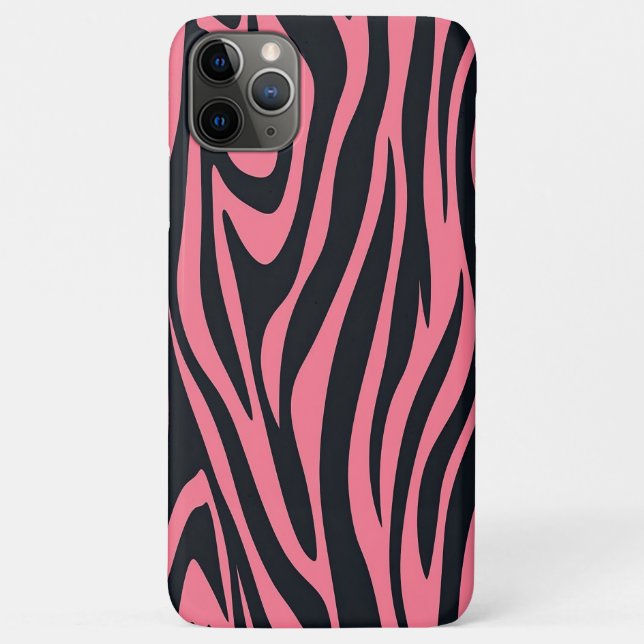 Funda De Case-Mate Para iPhone Impresión de animales de cebra rosa y negro (Reverso)