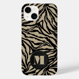 Funda Para iPhone 14 De Case-Mate Impresión de animales de color beige negro monogra