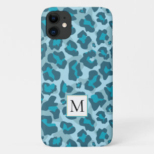 Funda Para iPhone 11 Impresión de animales de leopardo azul multicolor